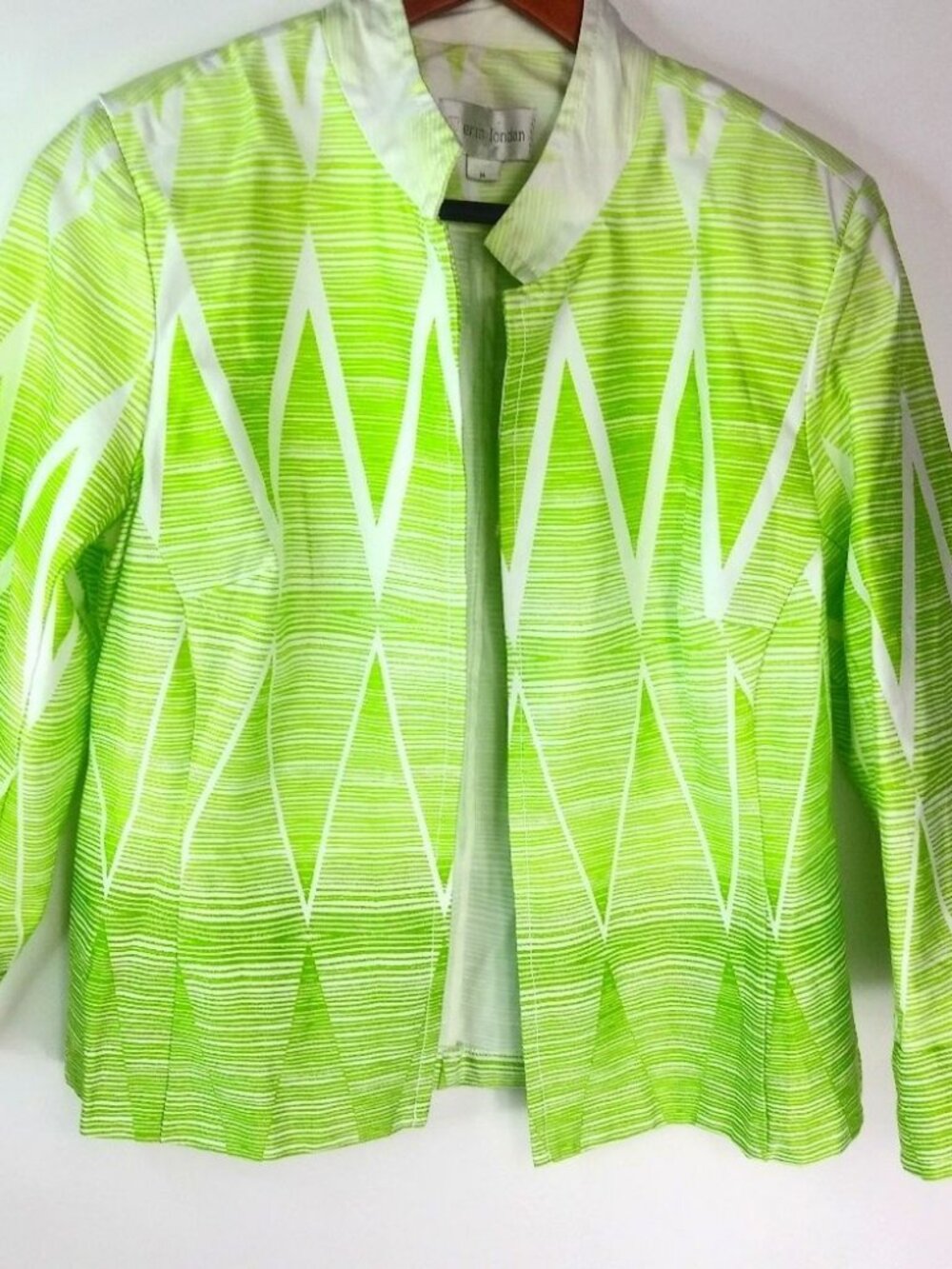 Erin London M Striped Lime Blazer Jacket